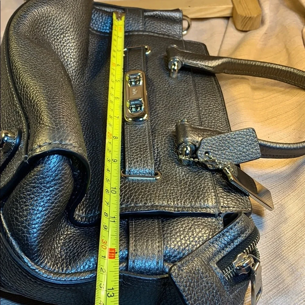 Coach leather gunmetal pocketbook EUC no strap